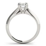 Prong Set Engagement Ring, Solitaire Style, Oval Shape, in White Gold - 84959