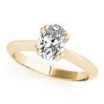 Prong Set Engagement Ring, Solitaire Style, Oval Shape, in Yellow Gold - 84959