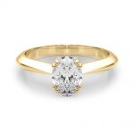 Prong Set Engagement Ring, Solitaire Style, Oval Shape, in Yellow Gold - 84959