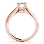 Prong Set Engagement Ring, Solitaire Style, Emerald Shape, in Rose Gold - 84960