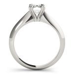 Prong Set Engagement Ring, Solitaire Style, Emerald Shape, in White Gold - 84960