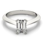 Prong Set Engagement Ring, Solitaire Style, Emerald Shape, in Platinum - 84960