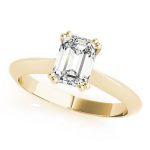 Prong Set Engagement Ring, Solitaire Style, Emerald Shape, in Yellow Gold - 84960