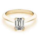 Prong Set Engagement Ring, Solitaire Style, Emerald Shape, in Yellow Gold - 84960