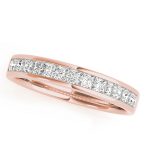 Fancy Shape Princess Wedding Ring, in Rose Gold - 84365