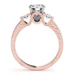 Three Stone Engagement Ring, Round Shape, in Rose Gold - 84327