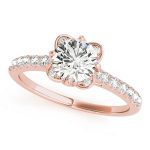 Vintage Engagement Ring, Round Shape, in Rose Gold - 50957