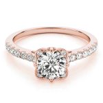 Vintage Engagement Ring, Round Shape, in Rose Gold - 50957