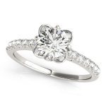 Vintage Engagement Ring, Round Shape, in White Gold - 50957