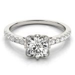 Vintage Engagement Ring, Round Shape, in Platinum - 50957