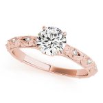 Vintage Engagement Ring, Round Shape, in Rose Gold - 50963