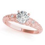 Solitaire Engagement Ring, Round Shape, in Rose Gold - 51040