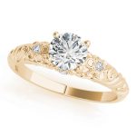 Solitaire Engagement Ring, Round Shape, in Yellow Gold - 51040