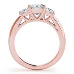 Three Stone Engagement Ring, Square Shape, in Rose Gold - 84600