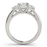 Three Stone Engagement Ring, Square Shape, in White Gold - 84600