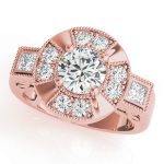 Vintage Engagement Ring, Round Shape, in Rose Gold - 84603