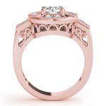 Vintage Engagement Ring, Round Shape, in Rose Gold - 84603