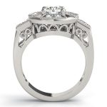 Vintage Engagement Ring, Round Shape, in White Gold - 84603