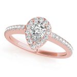 Halo Engagement Ring, Pear Shape, in Rose Gold - 84607