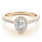 Halo Engagement Ring, Pear Shape, in Yellow Gold - 84607