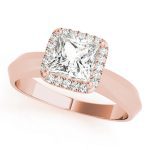 Halo Engagement Ring, Square Shape, in Rose Gold - 84731