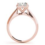 Halo Engagement Ring, Square Shape, in Rose Gold - 84731