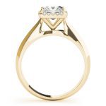 Halo Engagement Ring, Square Shape, in Yellow Gold - 84731