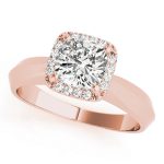 Halo Engagement Ring, Cushion Shape, in Rose Gold - 84734