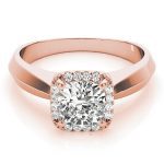 Halo Engagement Ring, Cushion Shape, in Rose Gold - 84734