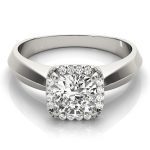 Halo Engagement Ring, Cushion Shape, in Platinum - 84734