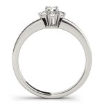 Prong Set Engagement Ring, Halo Style, Round Shape, in White Gold - 84596