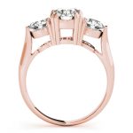 Three Stone Engagement Ring, Round Shape, in Rose Gold - 84708