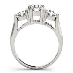 Three Stone Engagement Ring, Round Shape, in White Gold - 84708