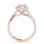 Halo Engagement Ring, Round Shape, in Rose Gold - 84747