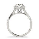 Halo Engagement Ring, Round Shape, in Sterling Silver - 84747