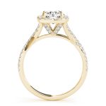 Halo Engagement Ring, Round Shape, in Yellow Gold - 84747