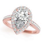 Halo Engagement Ring, Pear Shape, in Rose Gold - 84755