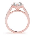 Halo Engagement Ring, Pear Shape, in Rose Gold - 84755