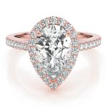 Halo Engagement Ring, Pear Shape, in Rose Gold - 84755