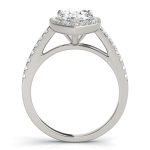 Halo Engagement Ring, Pear Shape, in Sterling Silver - 84755