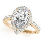 Halo Engagement Ring, Pear Shape, in Yellow Gold - 84755