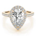 Halo Engagement Ring, Pear Shape, in Yellow Gold - 84755