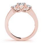 Three Stone Engagement Ring, Round Shape, in Rose Gold - 84833