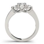 Three Stone Engagement Ring, Round Shape, in White Gold - 84833