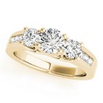 Three Stone Engagement Ring, Round Shape, in Yellow Gold - 84833