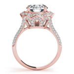 Halo Engagement Ring, Round Shape, in Rose Gold - 84879