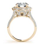 Halo Engagement Ring, Round Shape, in Yellow Gold - 84879