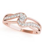 Tension Engagement Ring, Round Shape, in Rose Gold - 84883