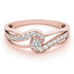 Tension Engagement Ring, Round Shape, in Rose Gold - 84883