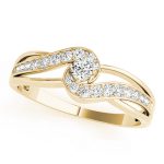 Tension Engagement Ring, Round Shape, in Yellow Gold - 84883